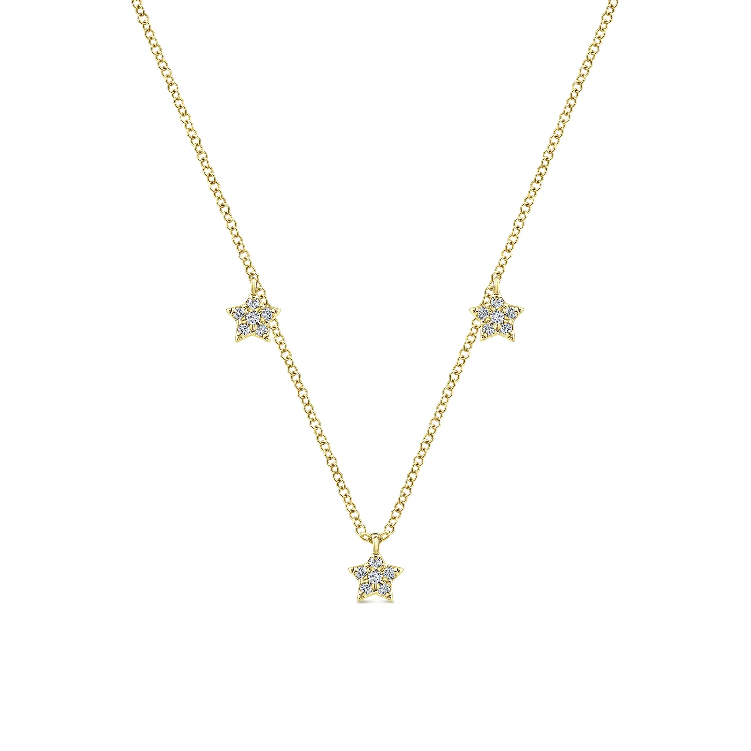 Pave Diamond Star Station Necklace