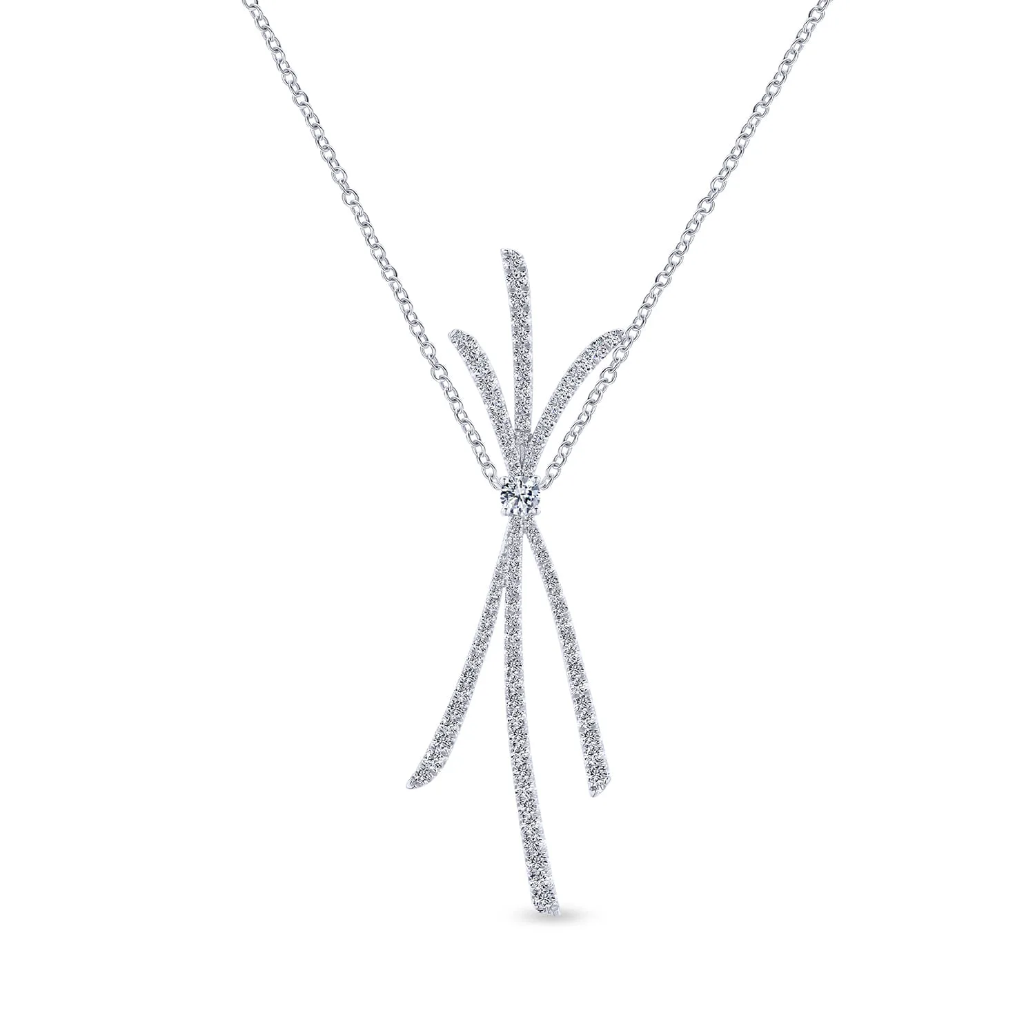 Criss Crossing Diamond Pendant Necklace