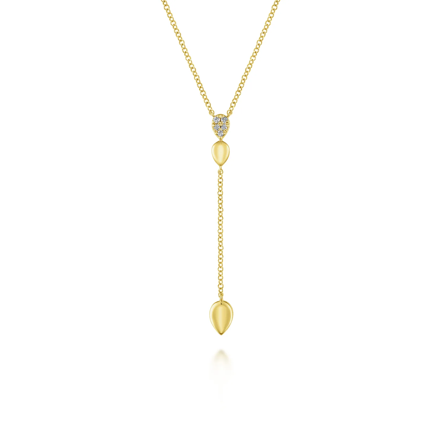 Multi Teardrop Y Necklace with Diamonds