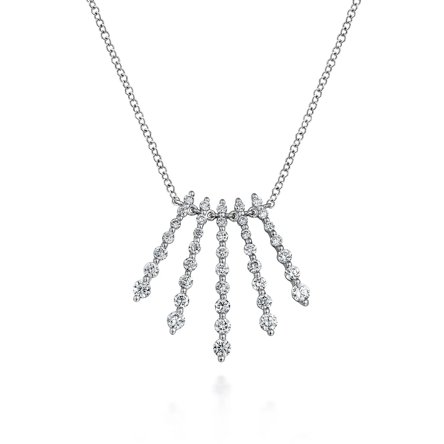 Graduating Diamond Bar Fan Necklace