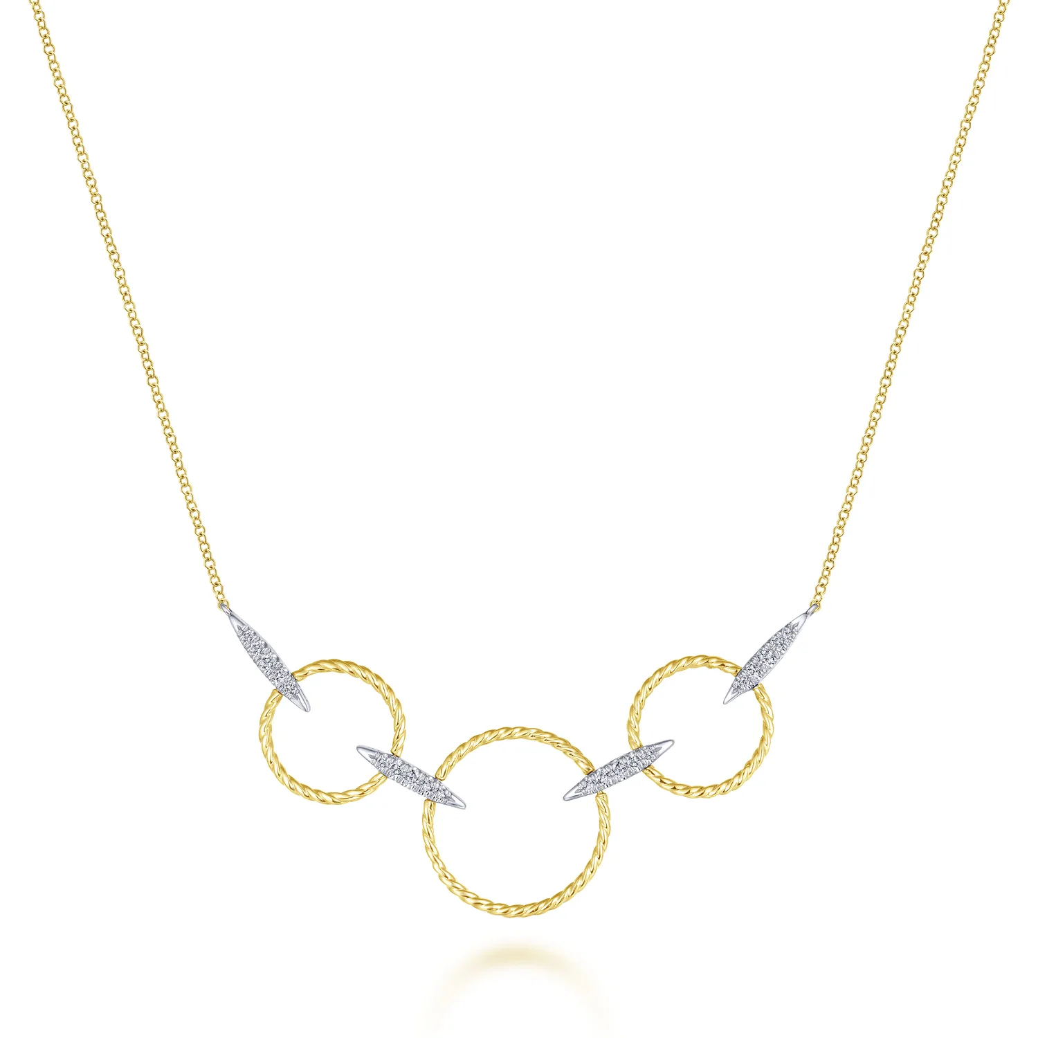 Triple Loop Necklace with Diamond Connectors