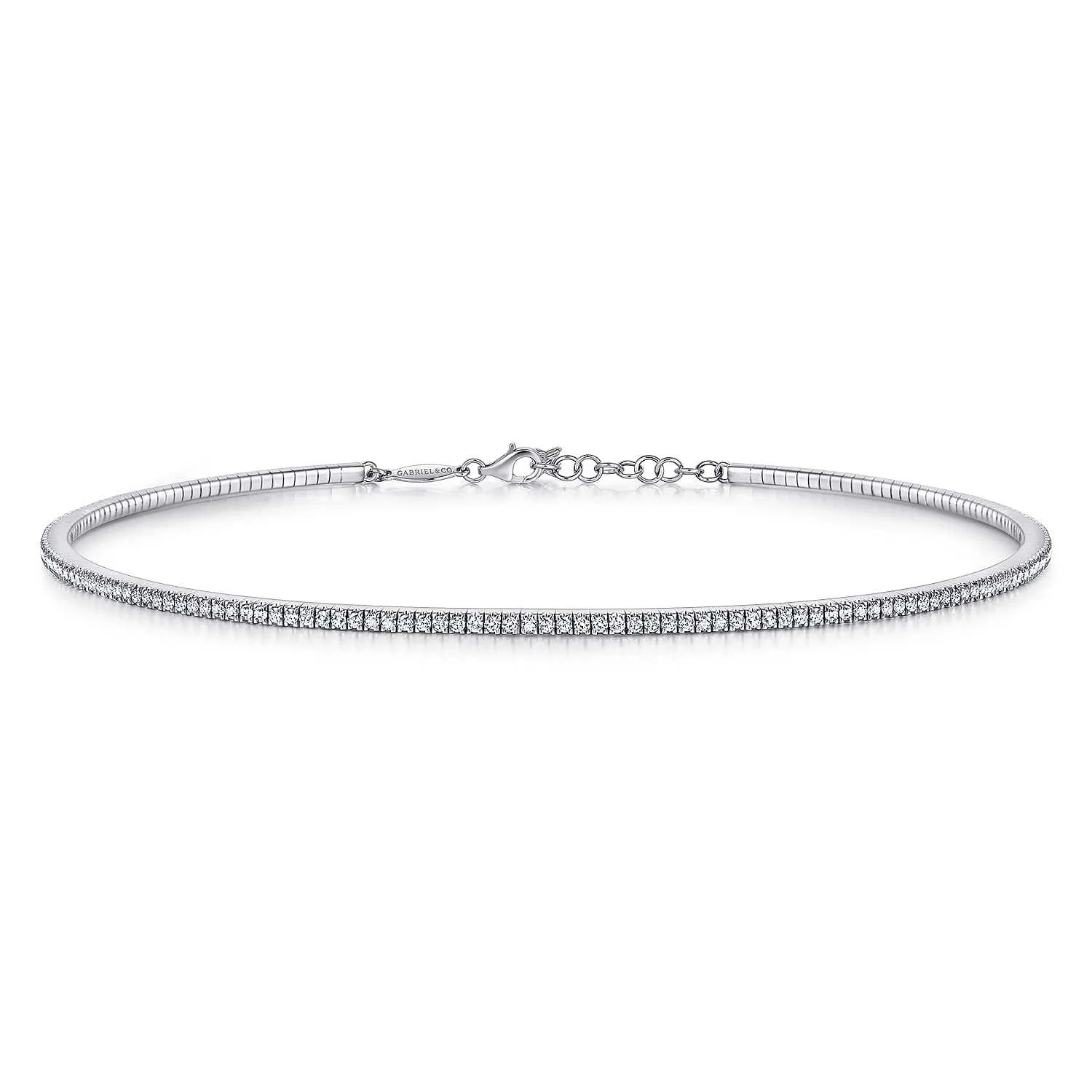Straight Pave Diamond Choker Necklace