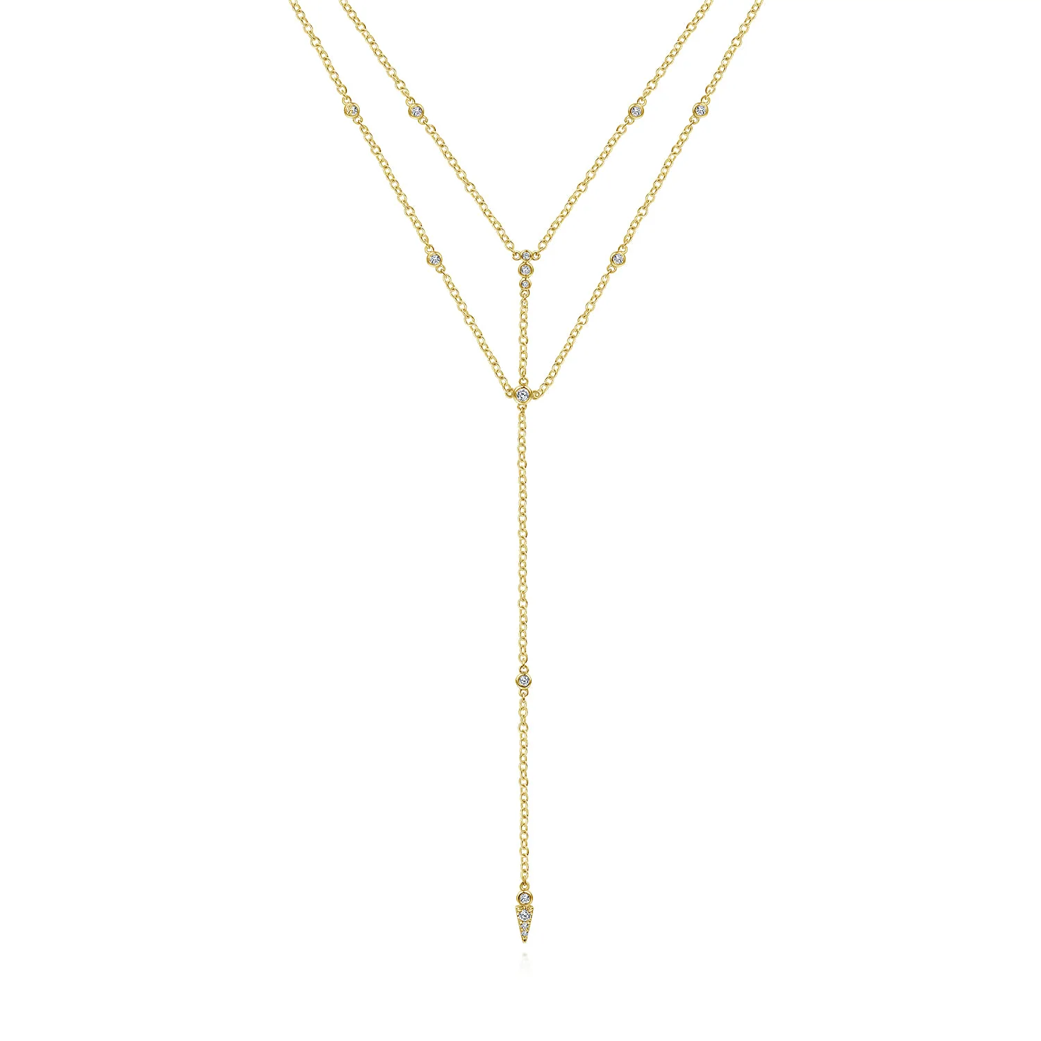Diamond Station Layered Y Necklace