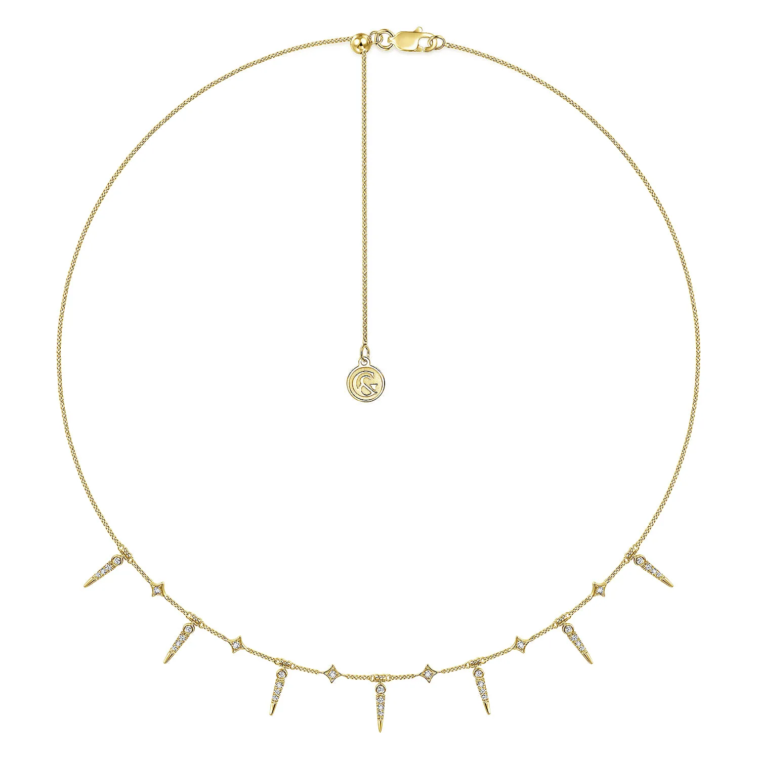 Diamond Necklace in 14K Yellow Gold, photograph 2