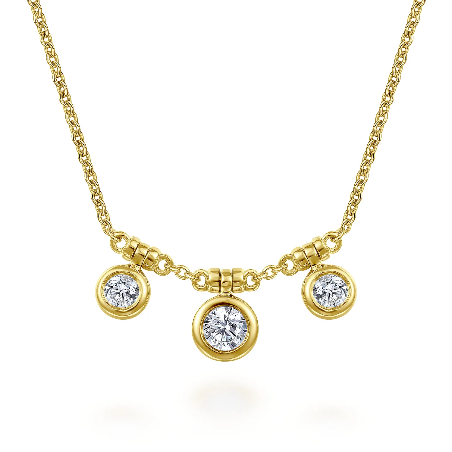 18 inch Bezel Set Diamond Drop Necklace