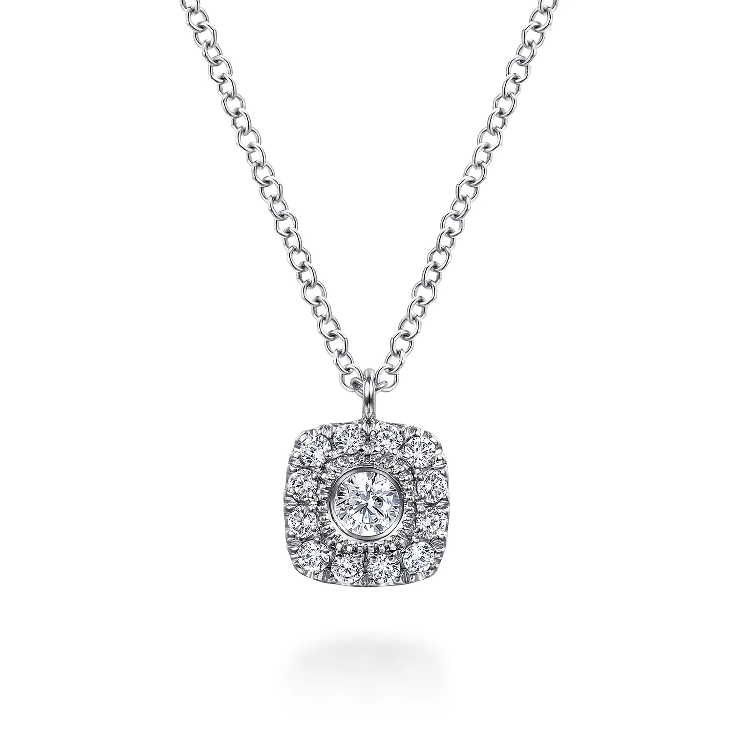 Diamond Halo Pendant Necklace