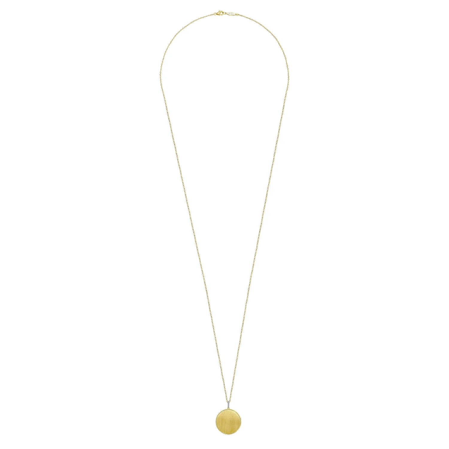 32 inch Pendant Necklace with Diamond Bale in 14K Yellow Gold, photograph 2