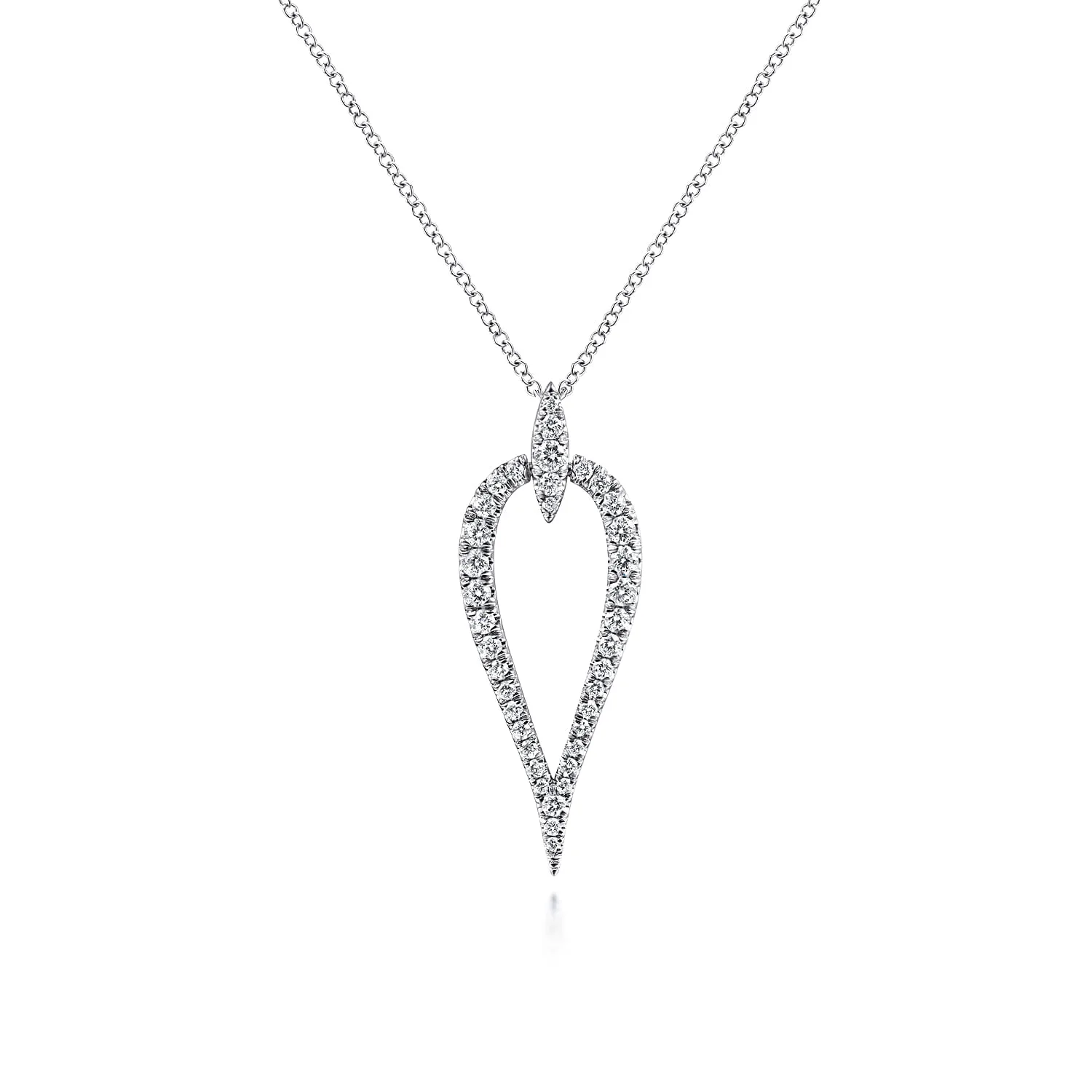 Inverted Diamond Teardrop Pendant Necklace
