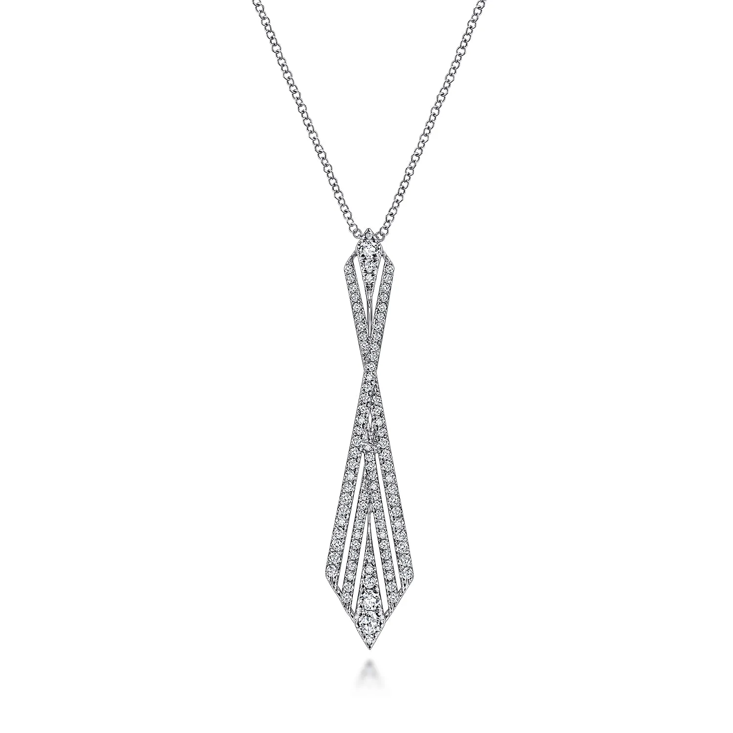 Abstract Diamond Pendant Necklace