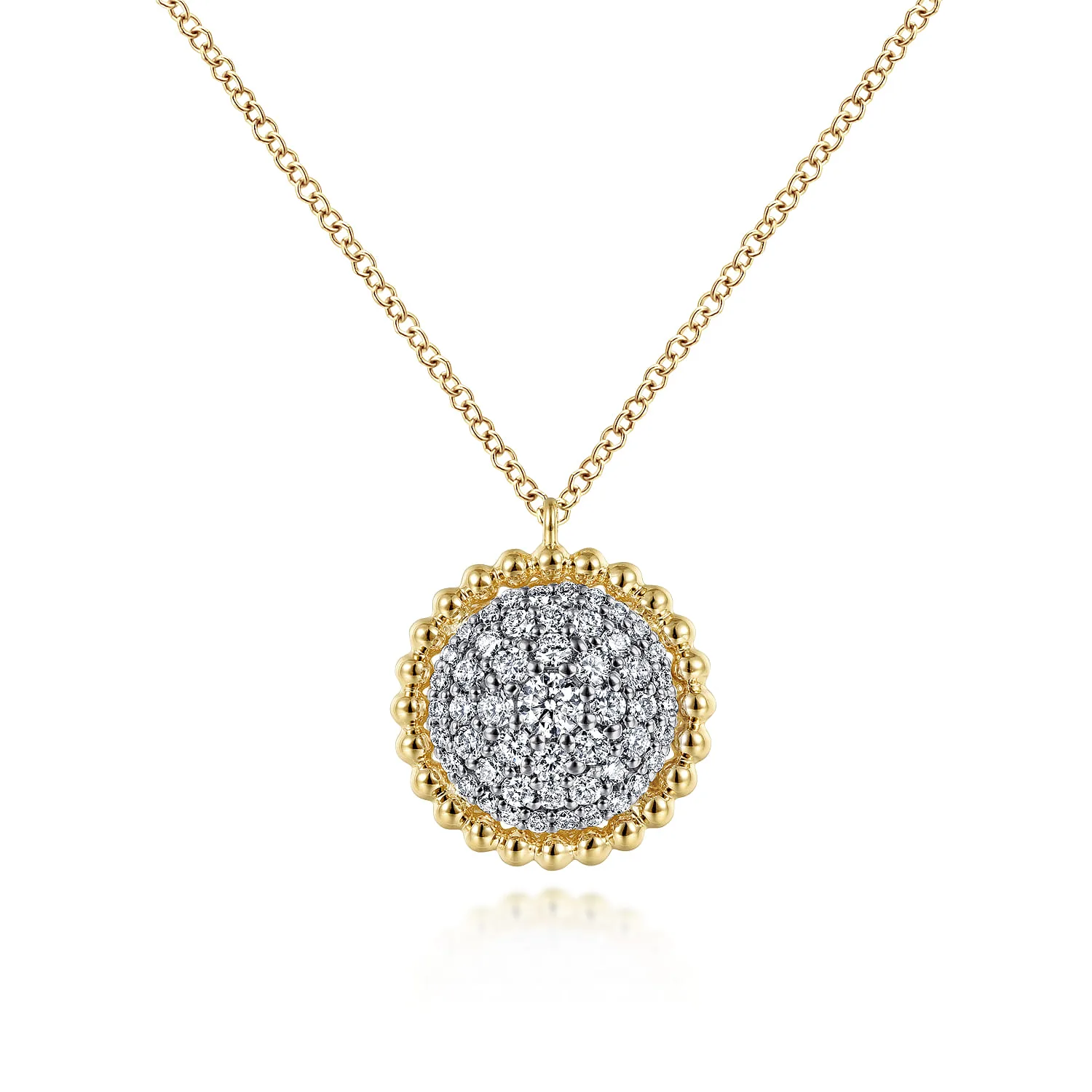 Diamond Pave Pendant Necklace with Bujukan Bead Frame