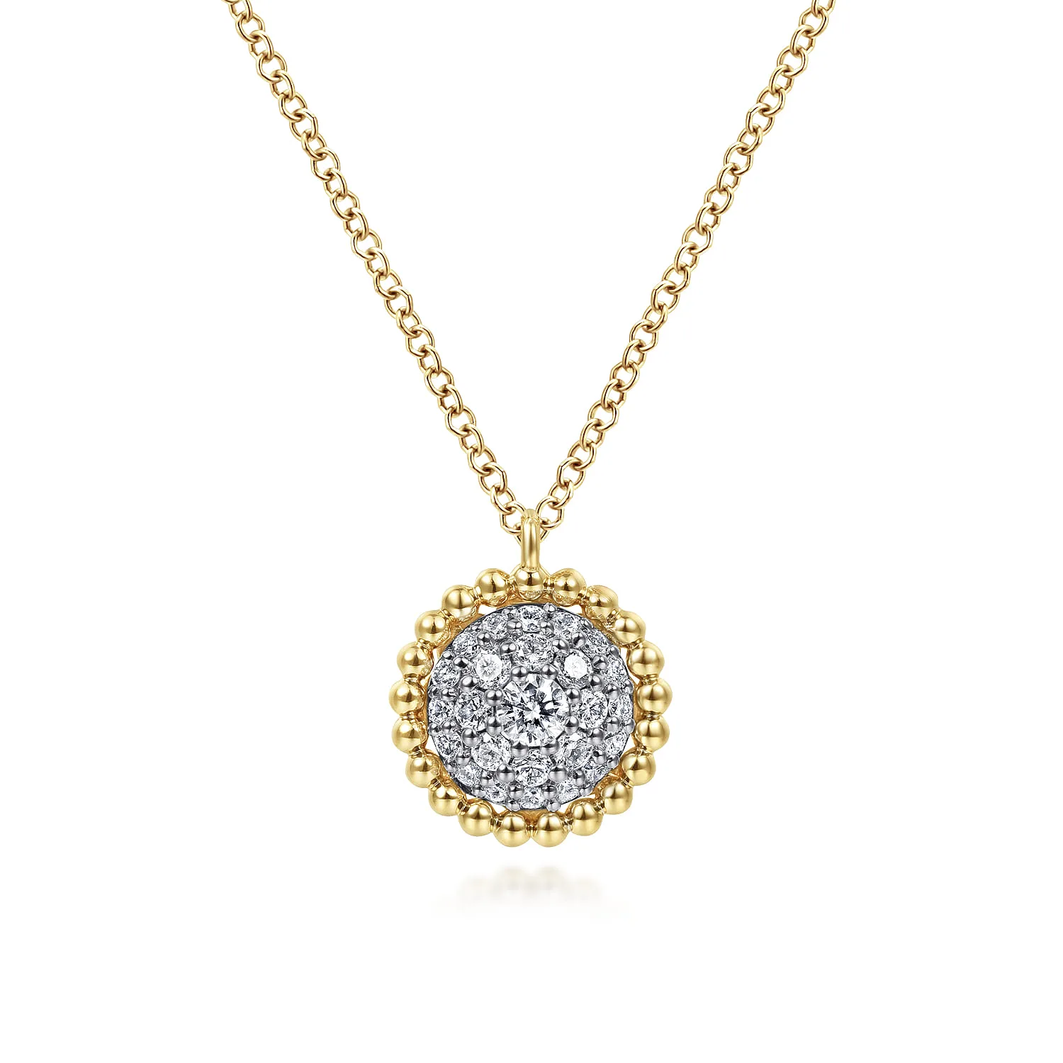 Diamond Pave Pendant Necklace with Bujukan Bead Frame