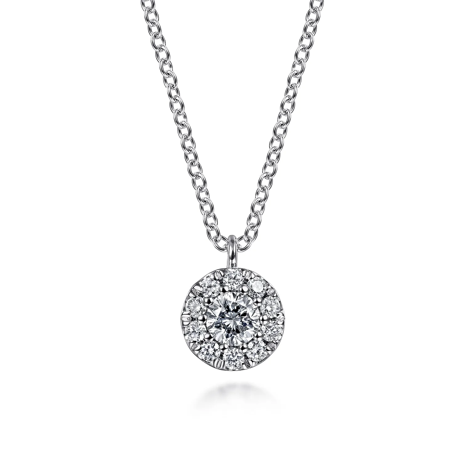 Diamond Halo Pendant Necklace