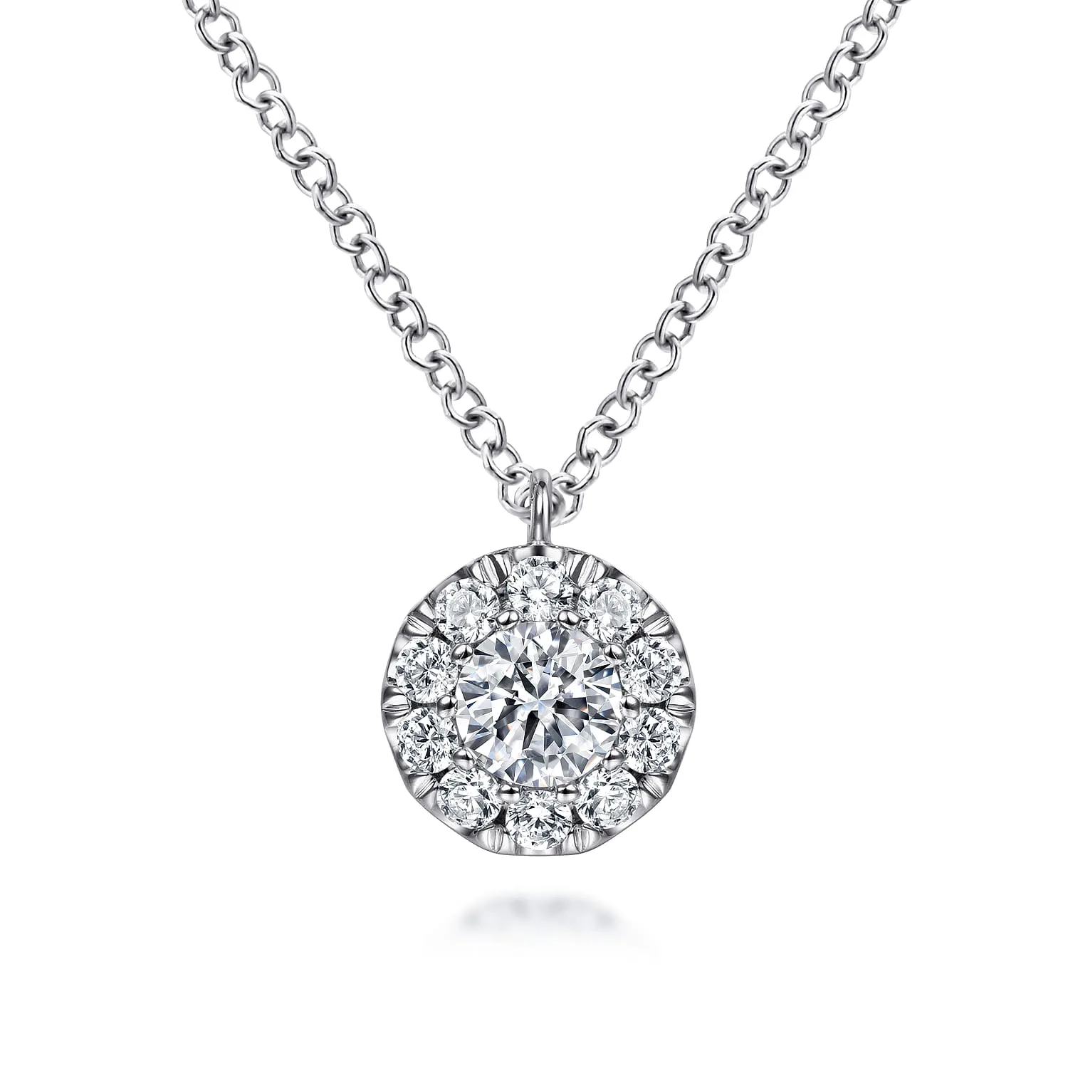Diamond Halo Pendant Necklace