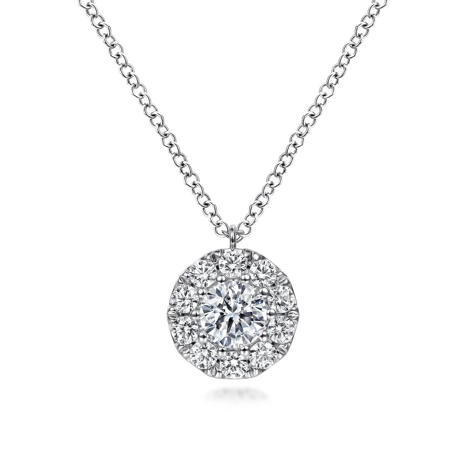 Diamond Halo Pendant Necklace