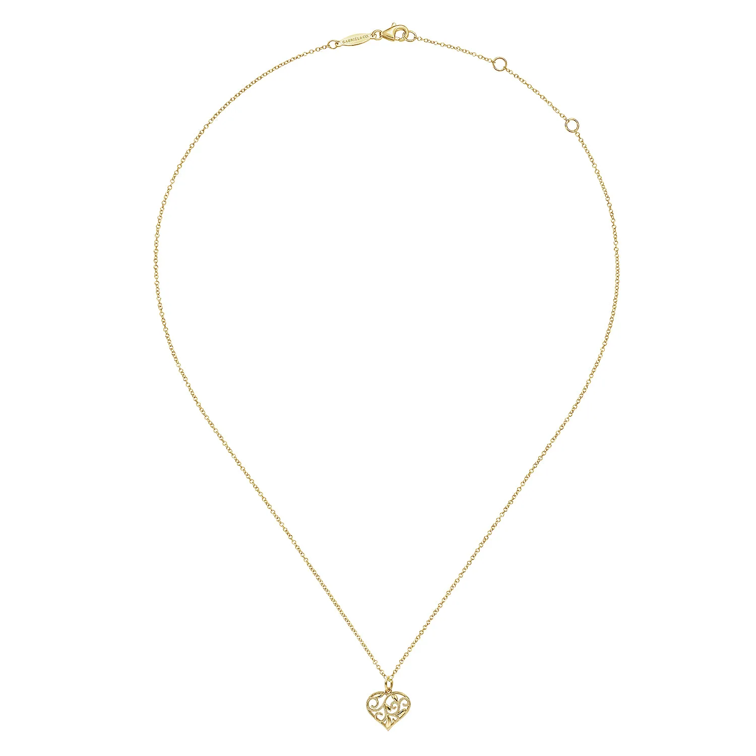 Swirling Pendant Necklace in 14K Yellow Gold, photograph 2