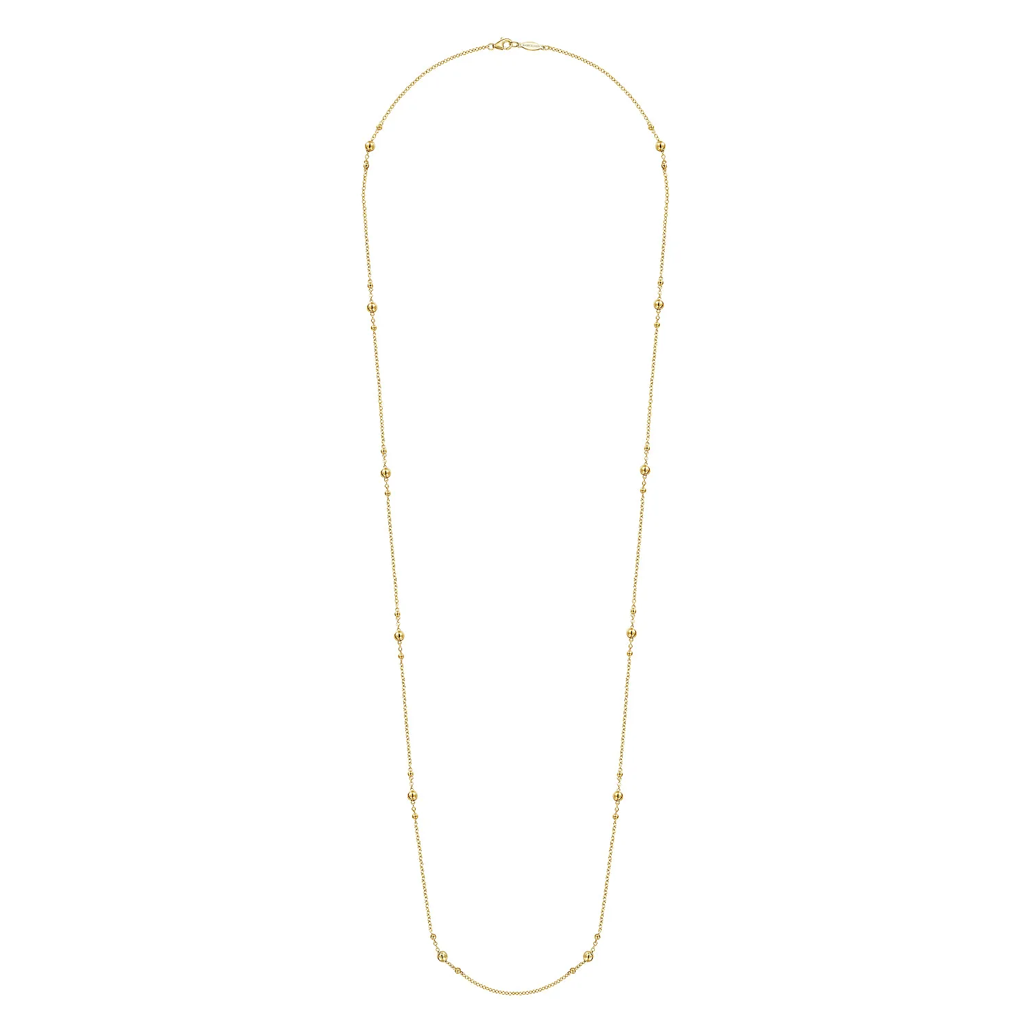 32 inch Bujukan Bead Station Necklace in 14K Yellow Gold, photograph 2