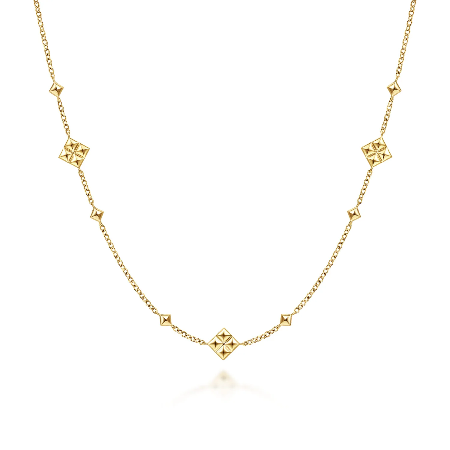 Pyramid Quatrefoil Station Necklace