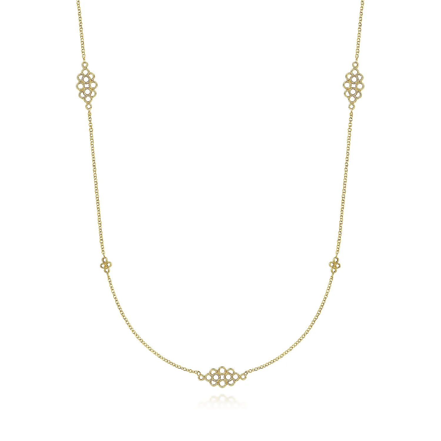 28 inch Multi Circle Casted Station Necklace
