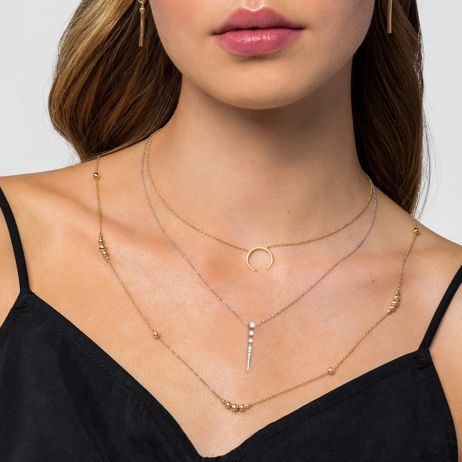 28 inch Graduating Bujukan Bead Station Necklace in 14K Yellow Gold, photograph 4