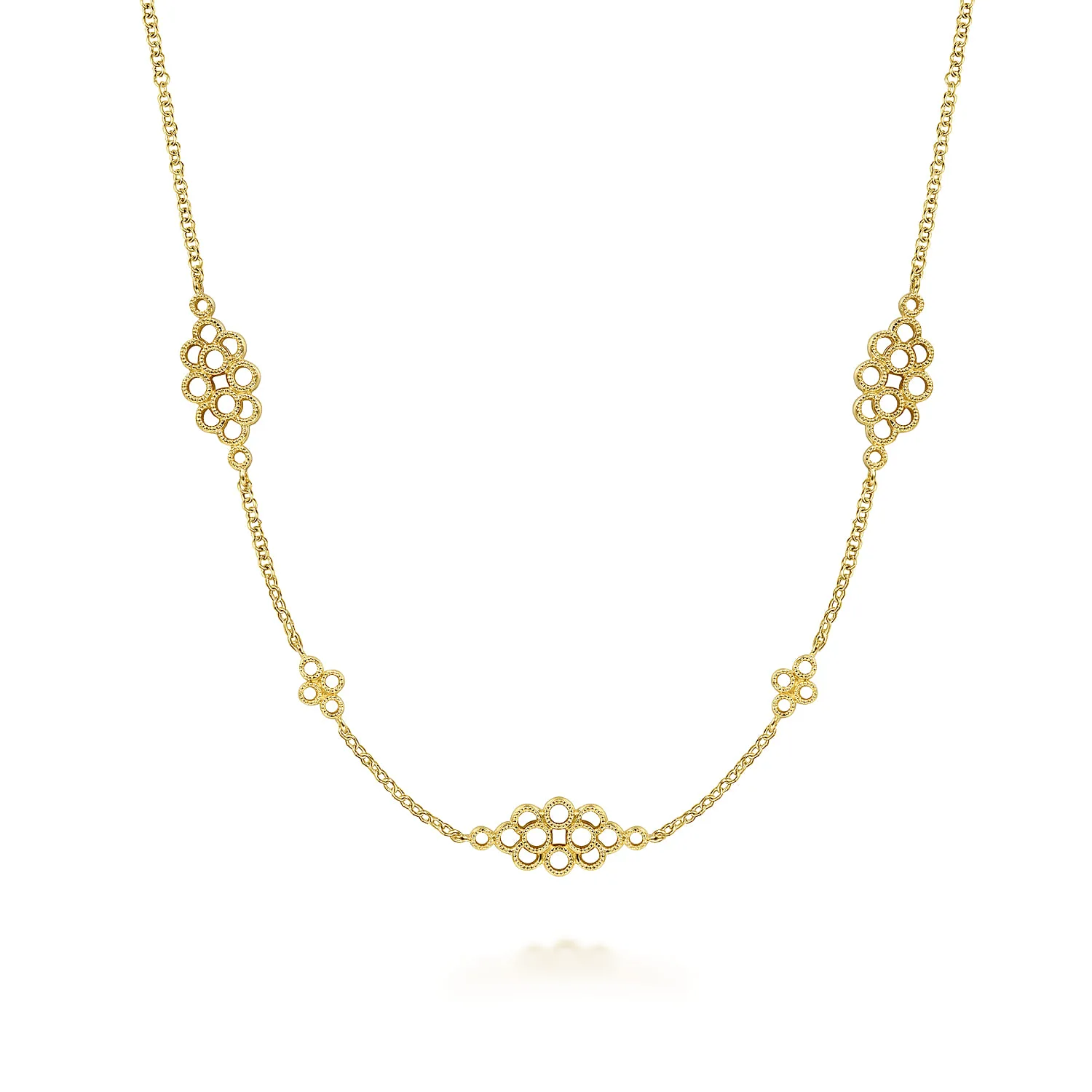Multi Circle Casted Station Necklace