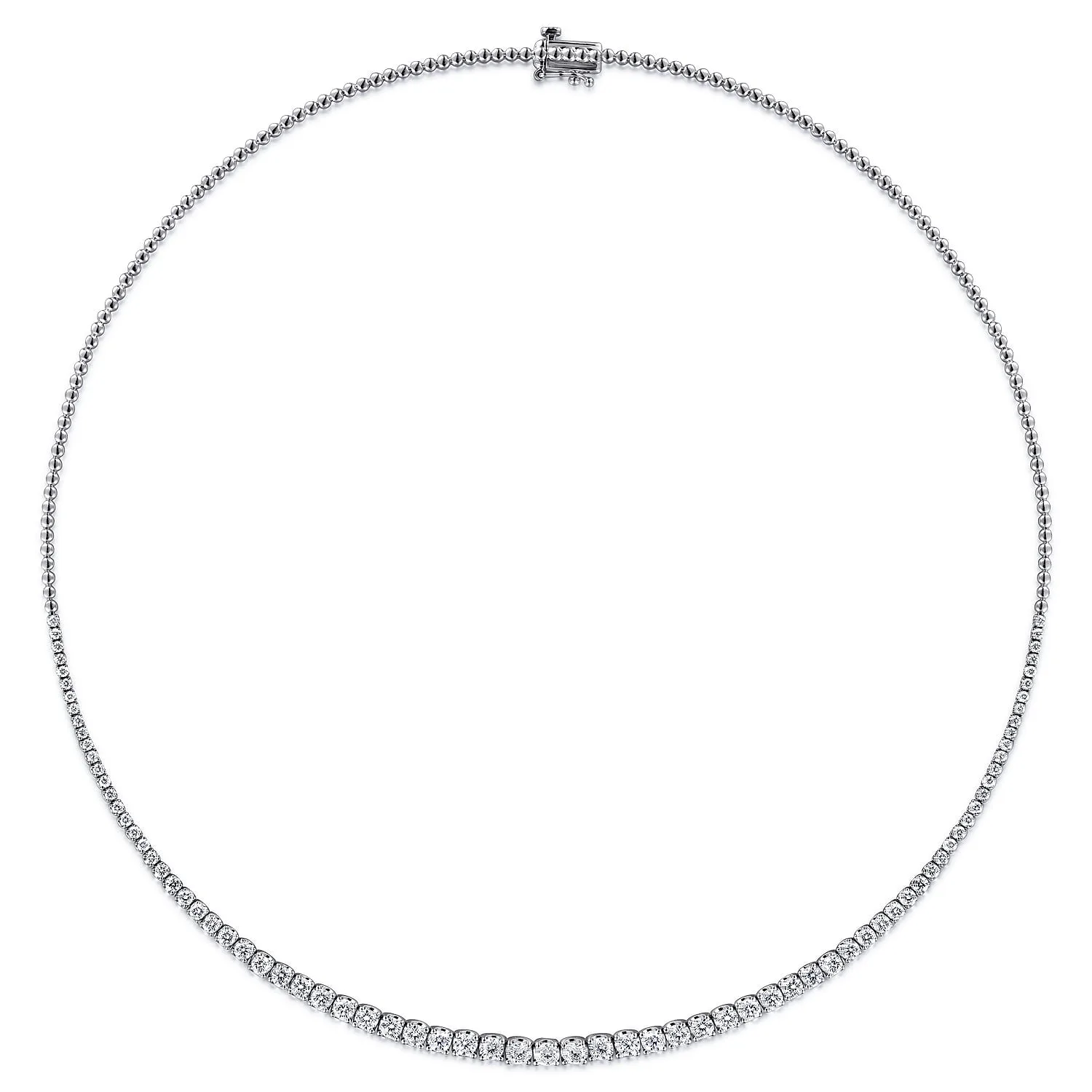 Graduated Diamond Necklace in 14K White Gold, photograph 2