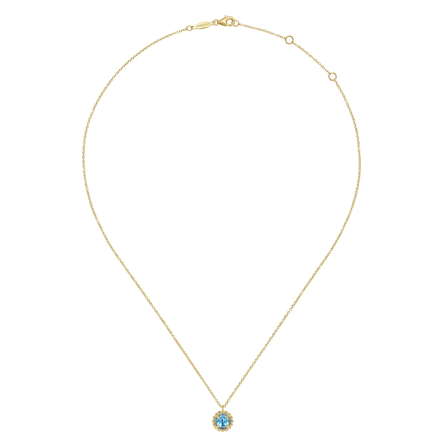 Bujukan Blue Topaz Pendant Necklace in 14K Yellow Gold, photograph 2