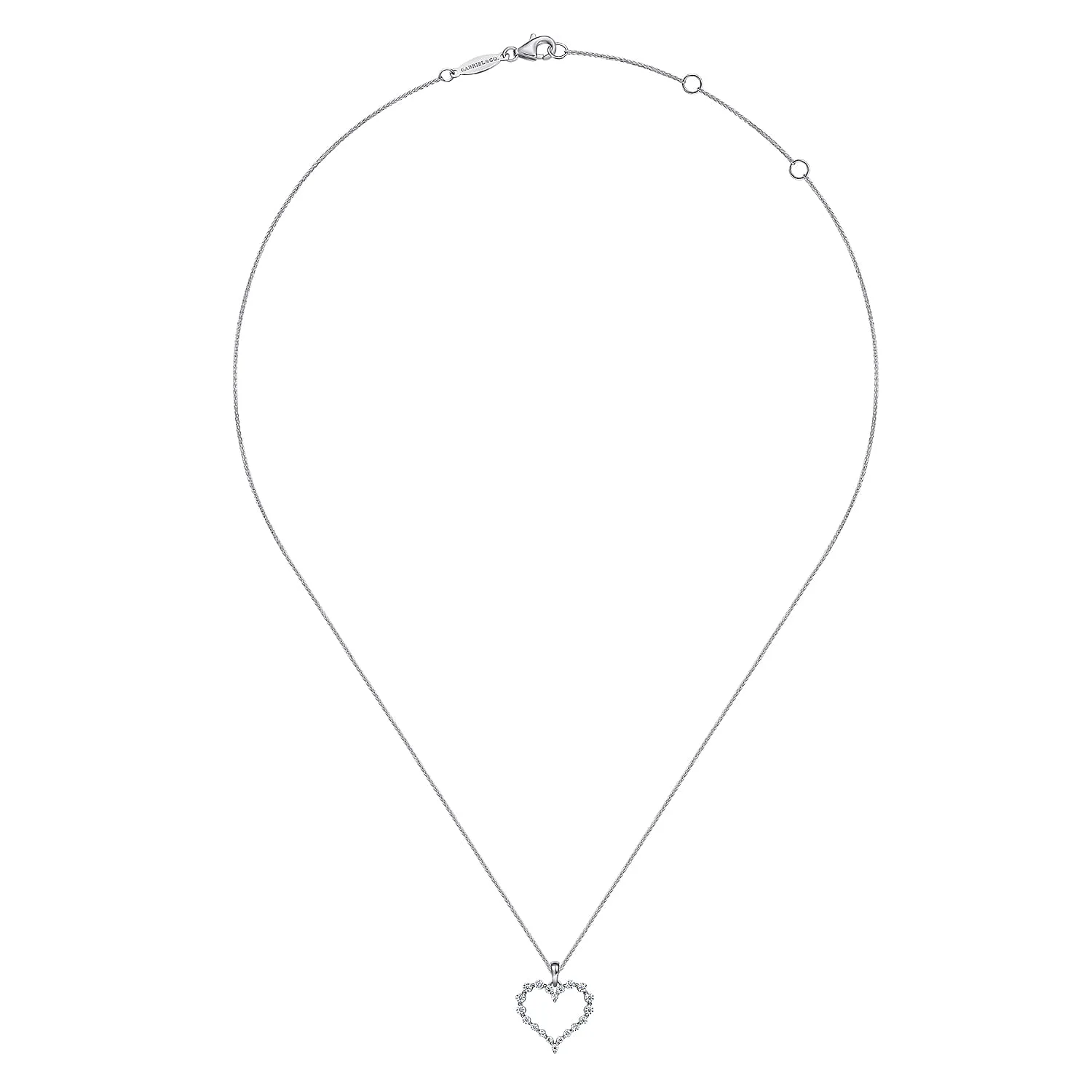 Diamond Pendant Necklace in 14K White Gold, photograph 2
