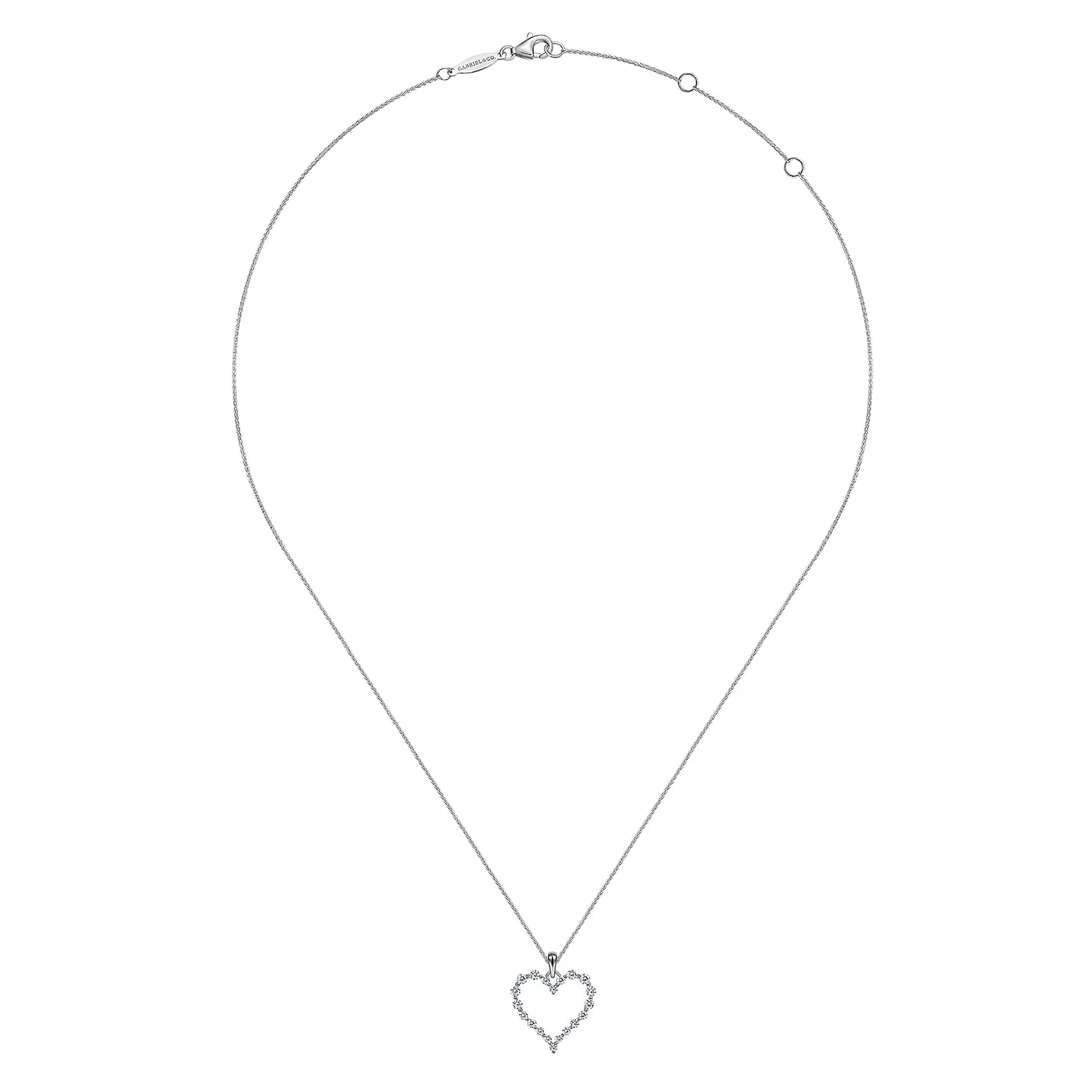 Diamond Pendant Necklace in 14K White Gold, photograph 2