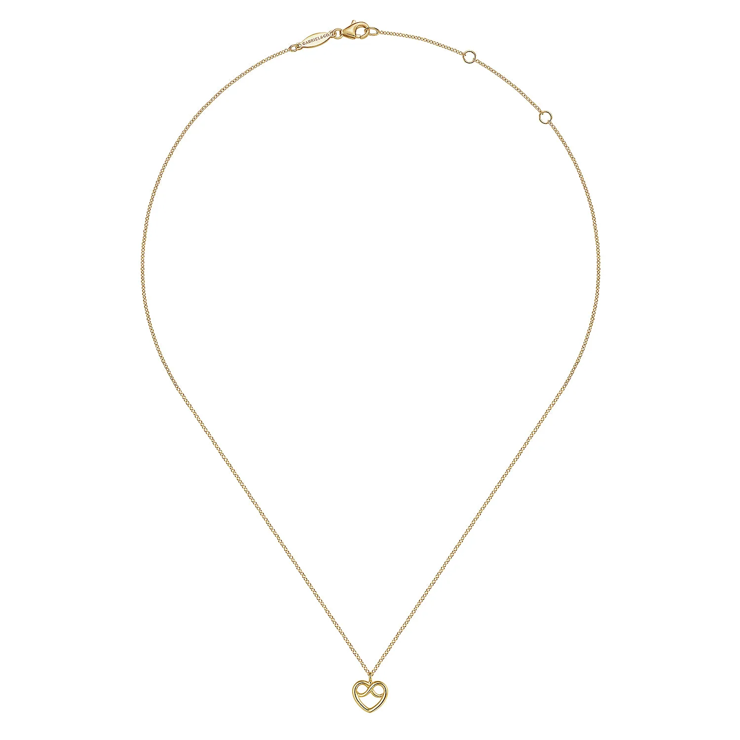 Infinity Pendant Necklace in 14K Yellow Gold, photograph 2