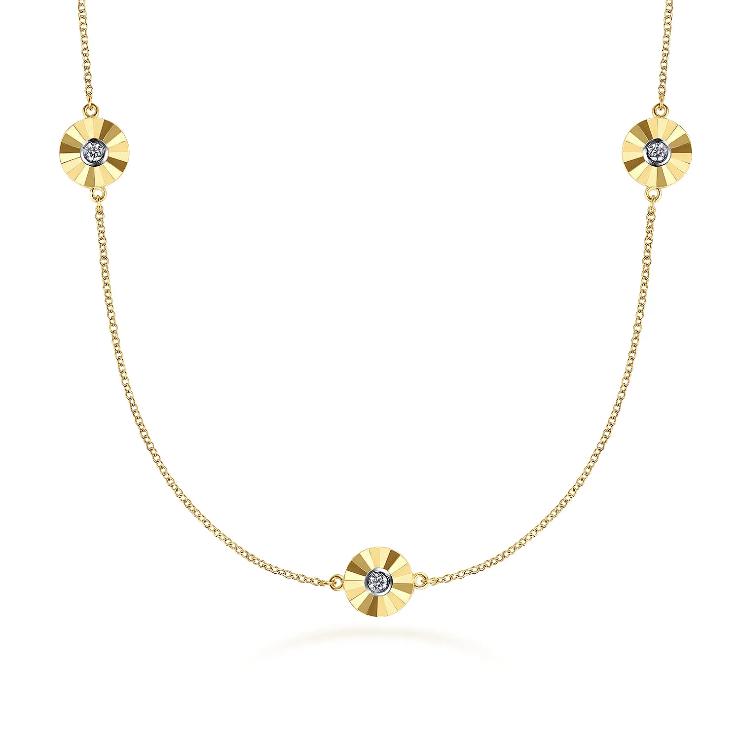 Station Necklace with Diamonds