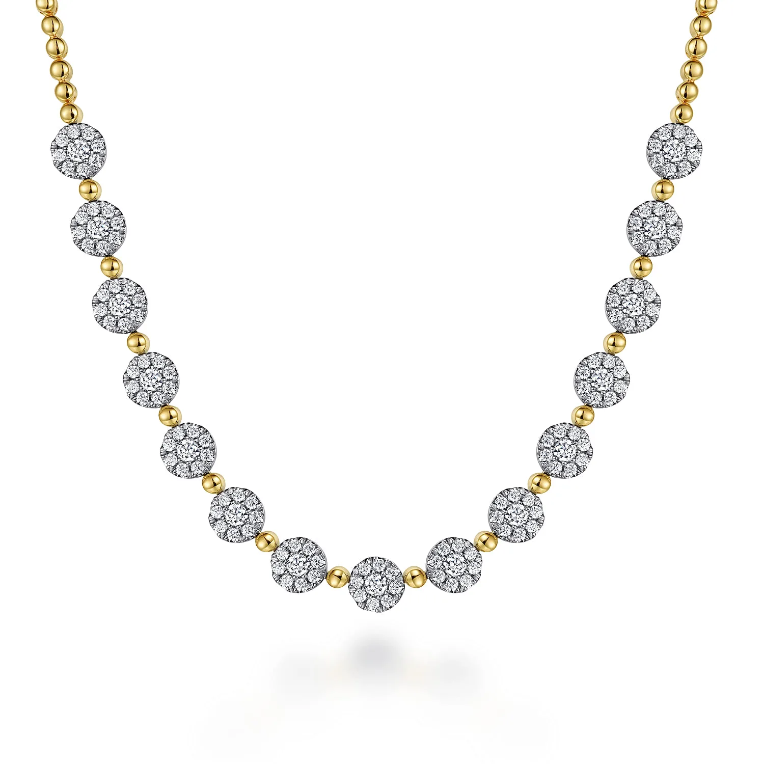 Pave Diamond Cluster Station Bujukan Necklace