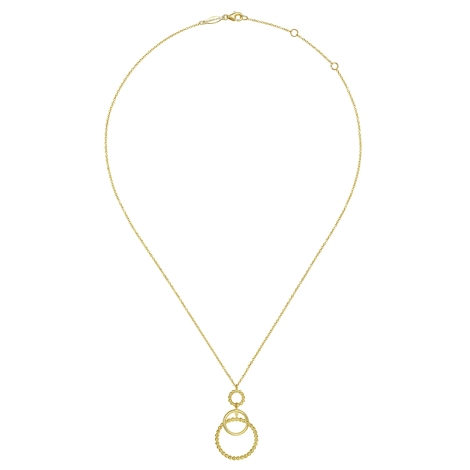 Bujukan Multi Circle Pendant Necklace in 14K Yellow Gold, photograph 2