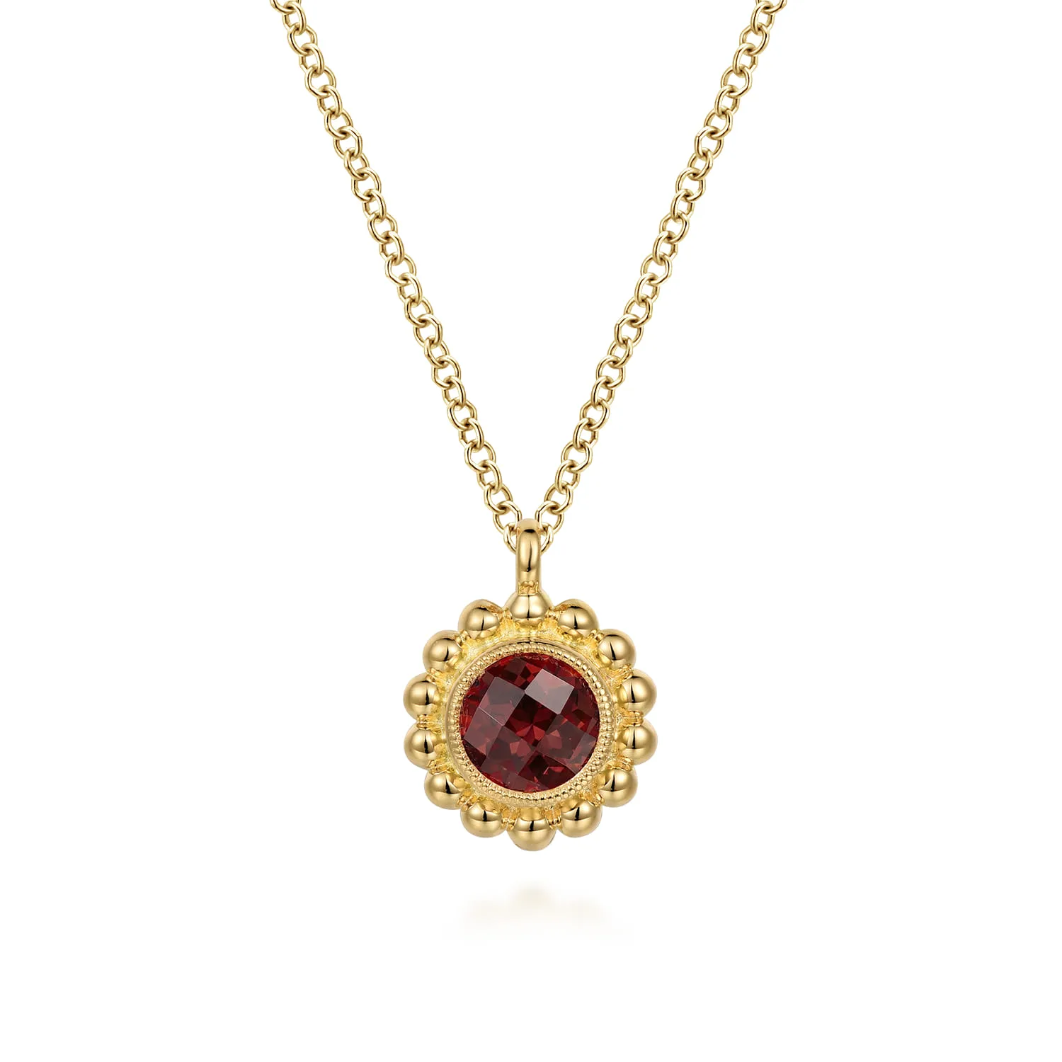 Diamond and Garnet Bujukan Pendant Necklace