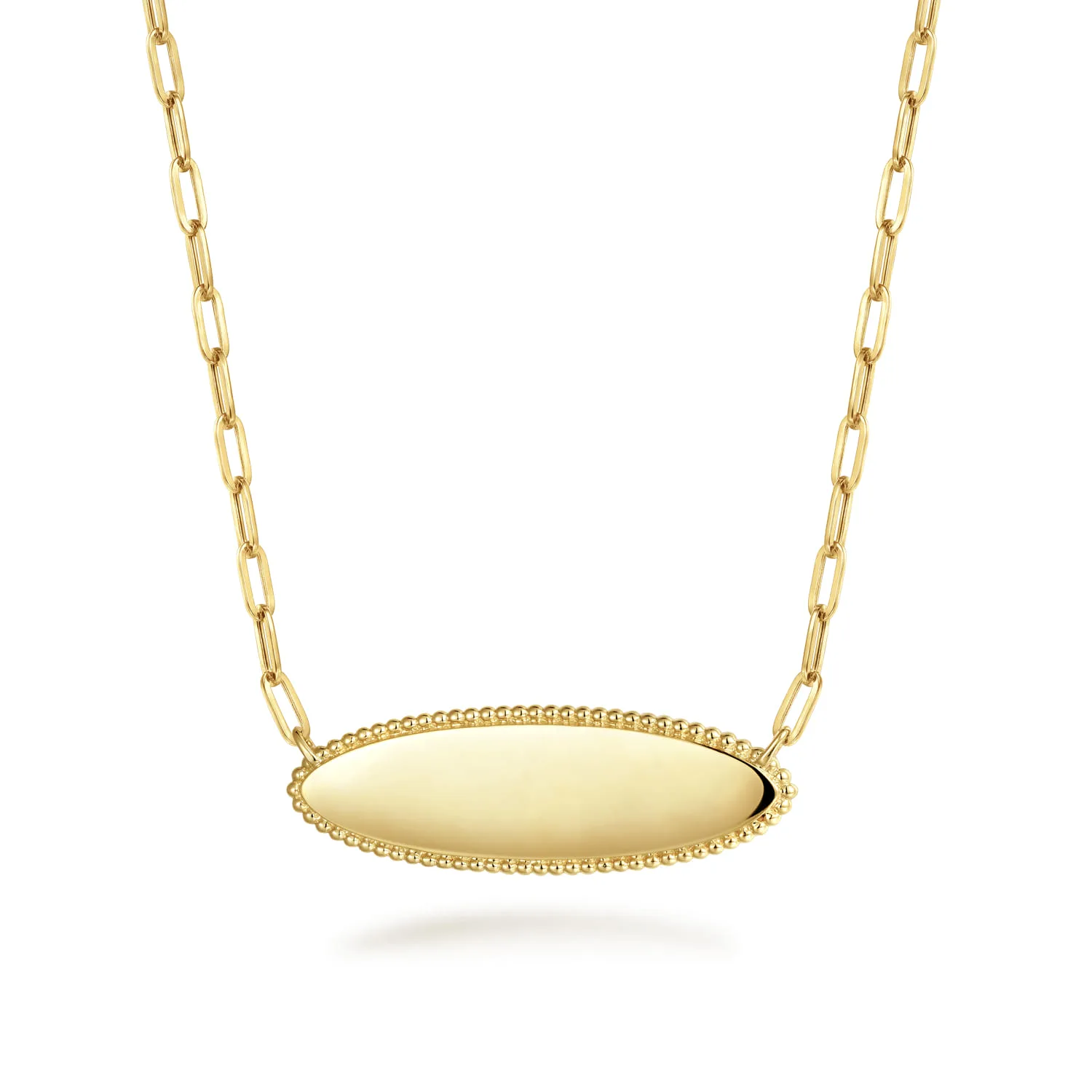 Bujukan Personalized Pendant Necklace with Hollow Paperclip Chain
