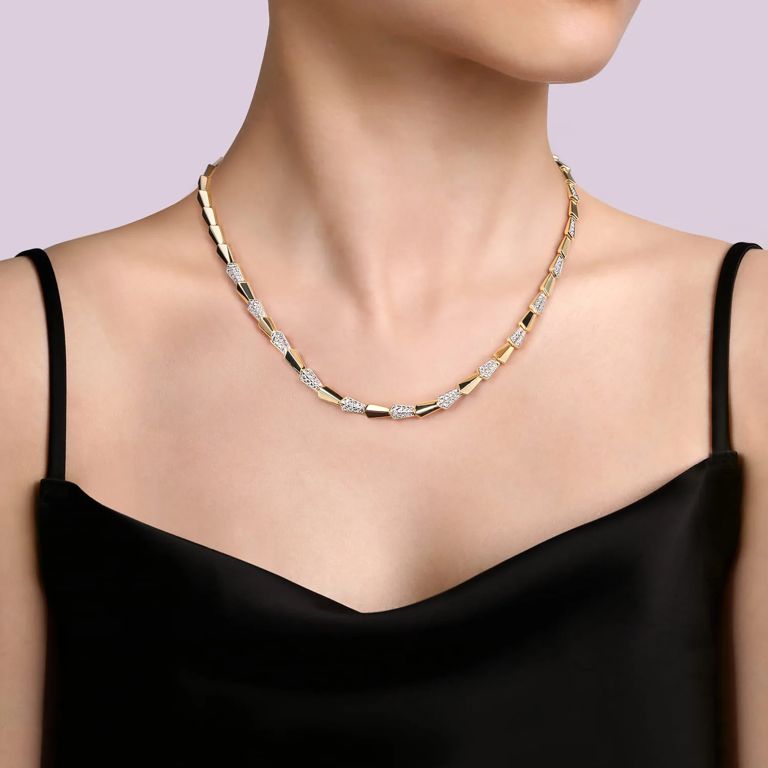 Yellow Diamond Necklace in 14K White/Yellow Gold, photograph 3