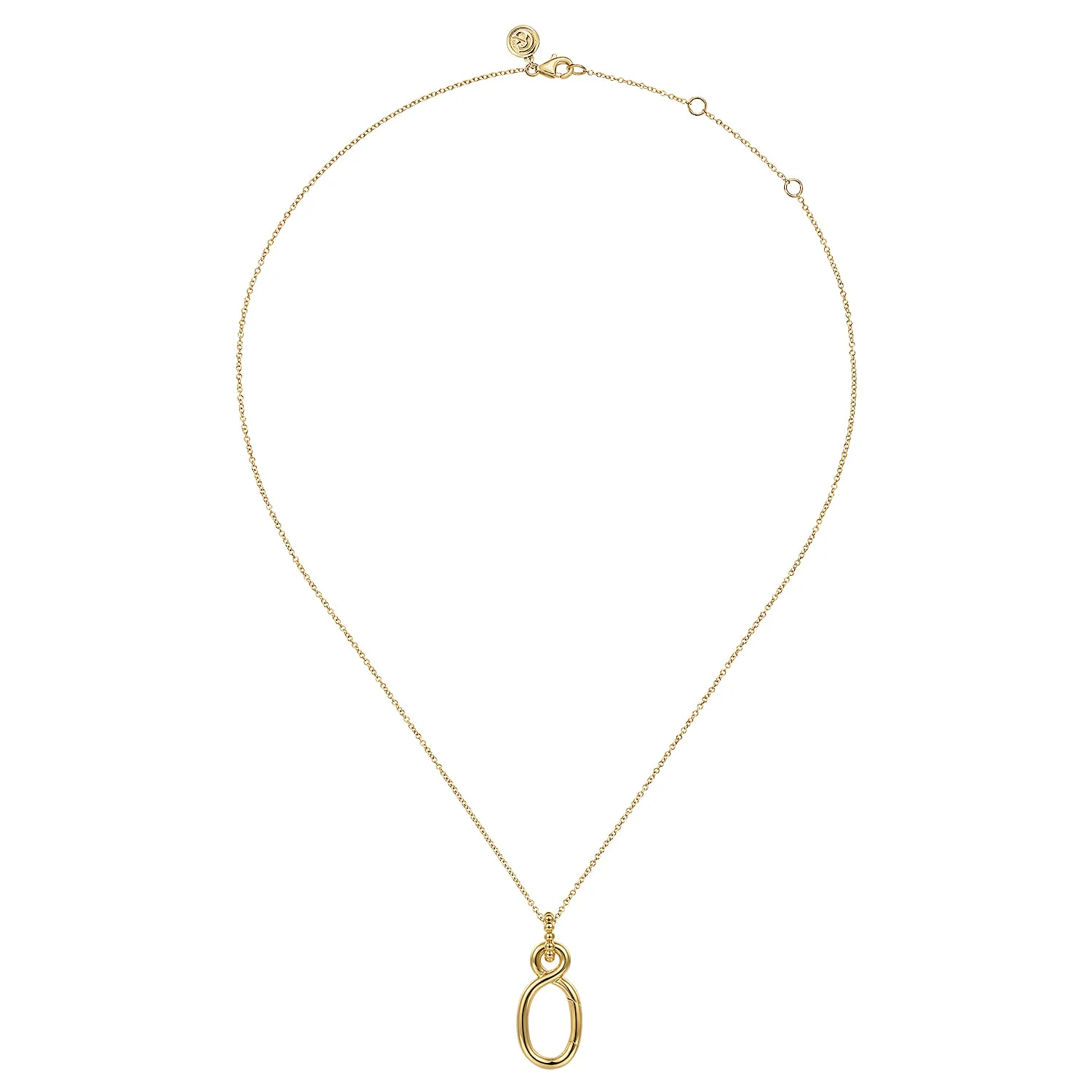 Hinge Function Bujukan Pendant Necklace in 14K Yellow Gold, photograph 2