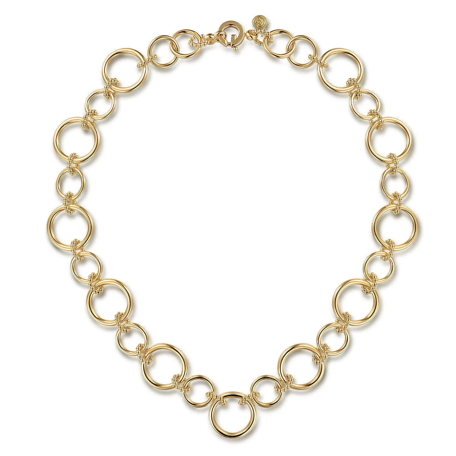 Circle Link Chain Necklace in 14K Yellow Gold, photograph 2