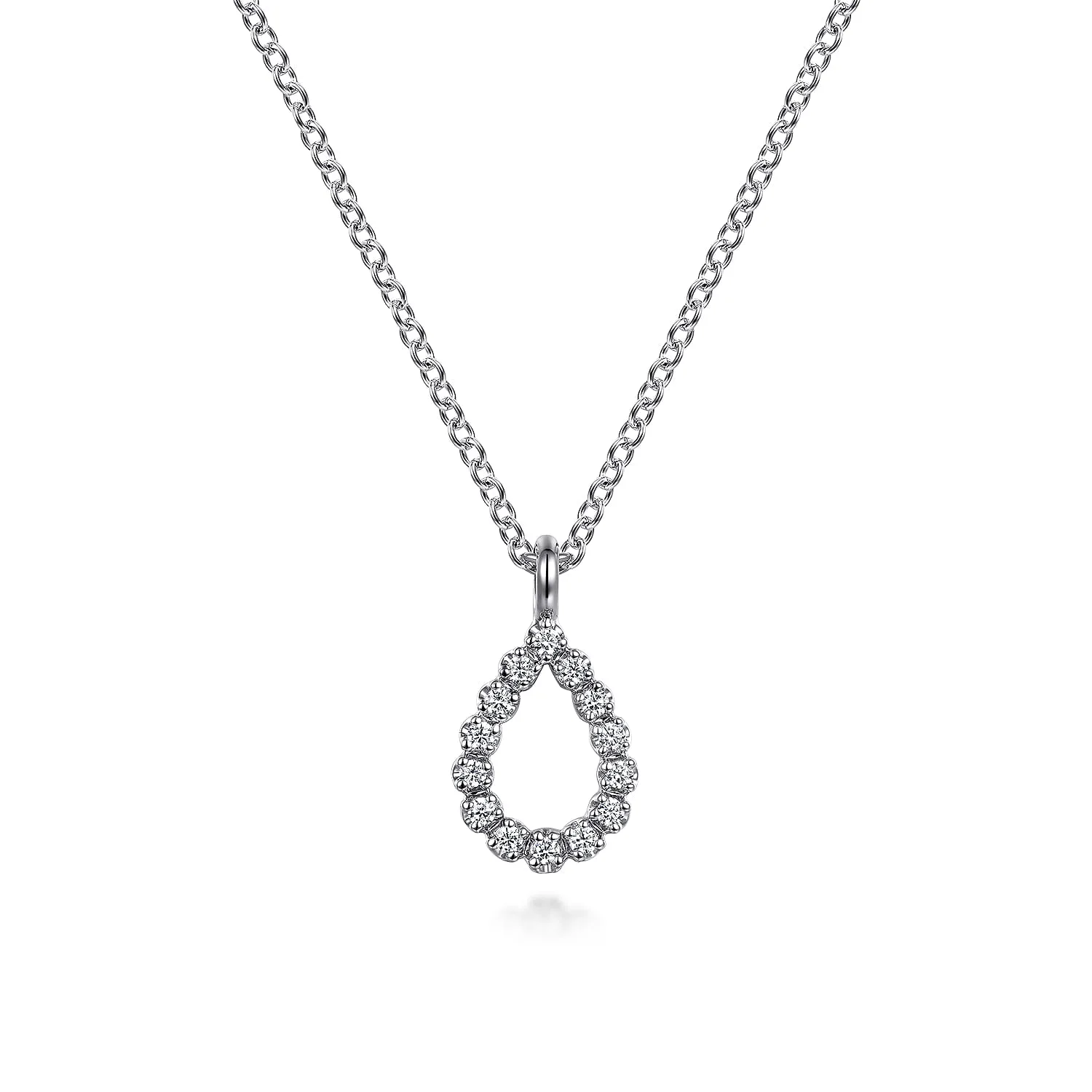 Butter Cup Set Diamond Teardrop Pendant Necklace