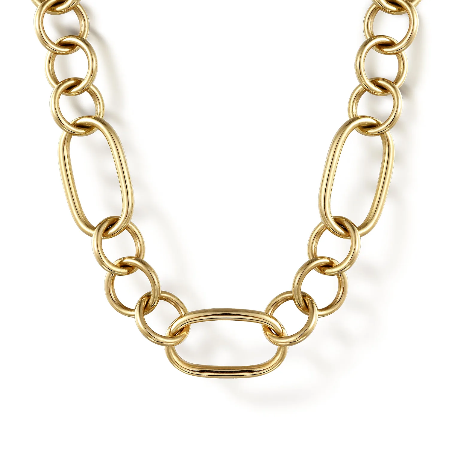Link Chain Necklace wth Circle Stations
