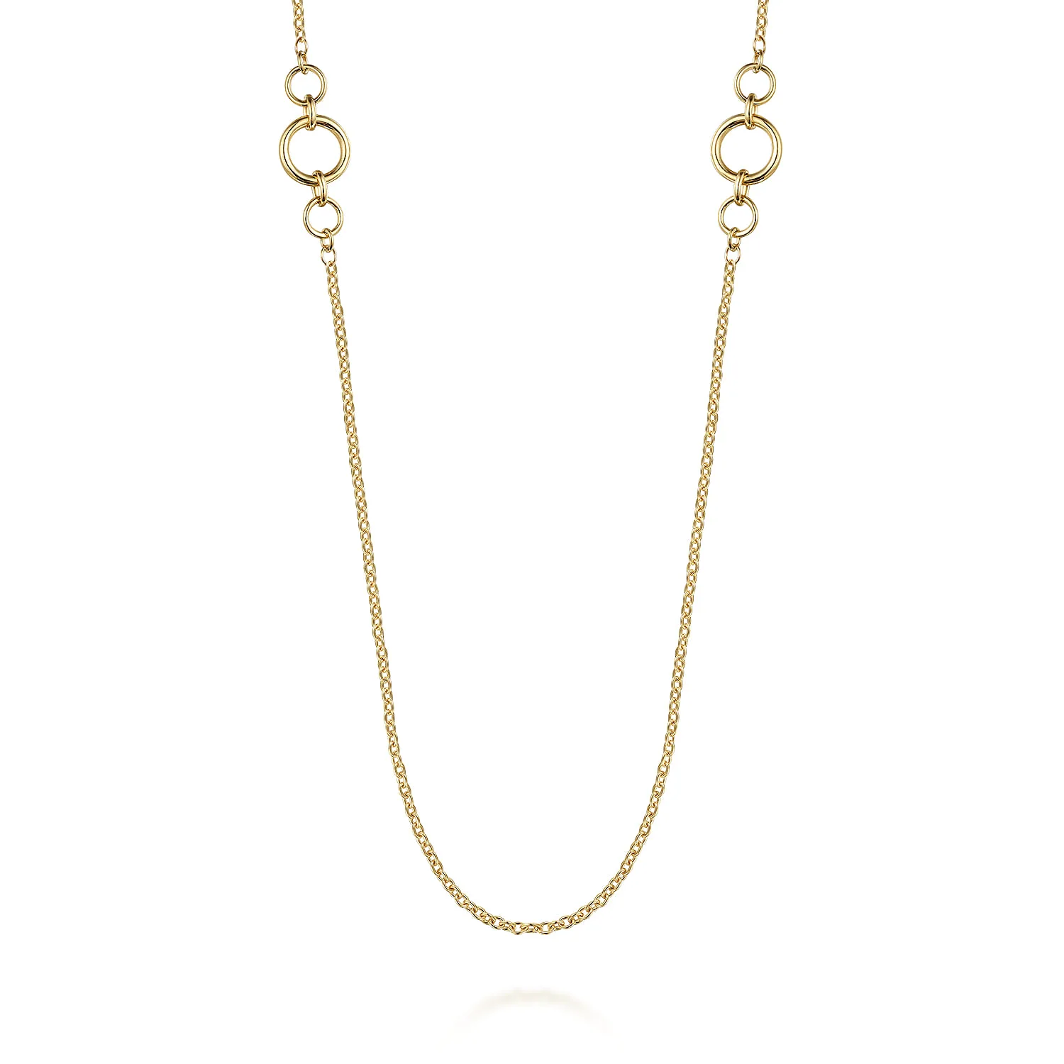 Chain Necklace with Circle Stations