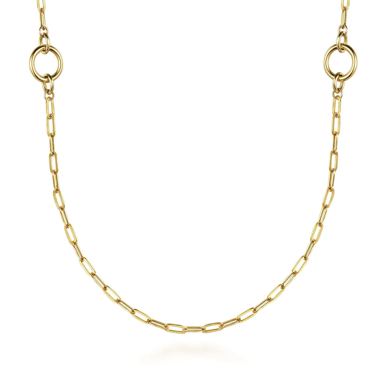 Chain Necklace with Circle Stations