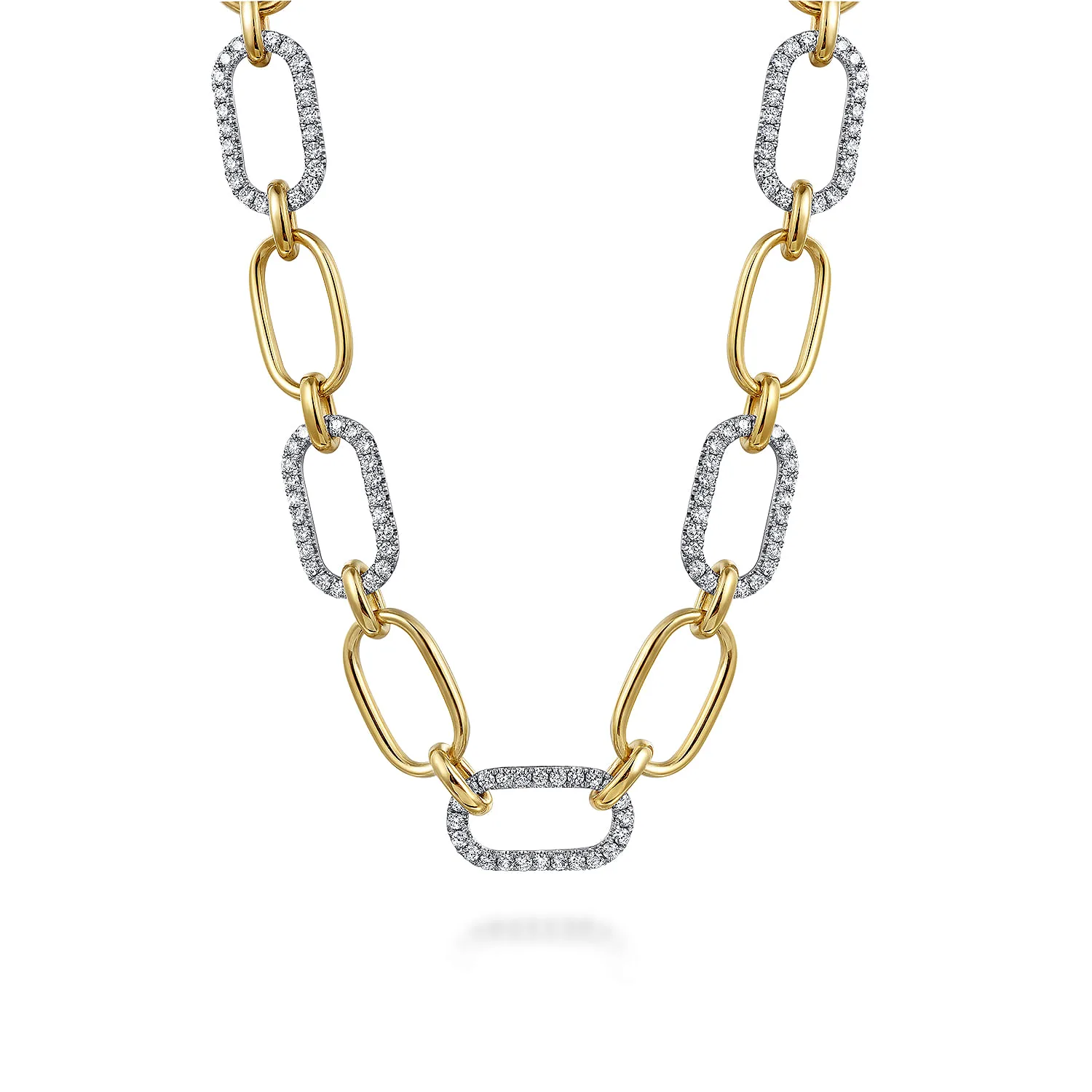 Chain Necklace with Diamond Link Stations