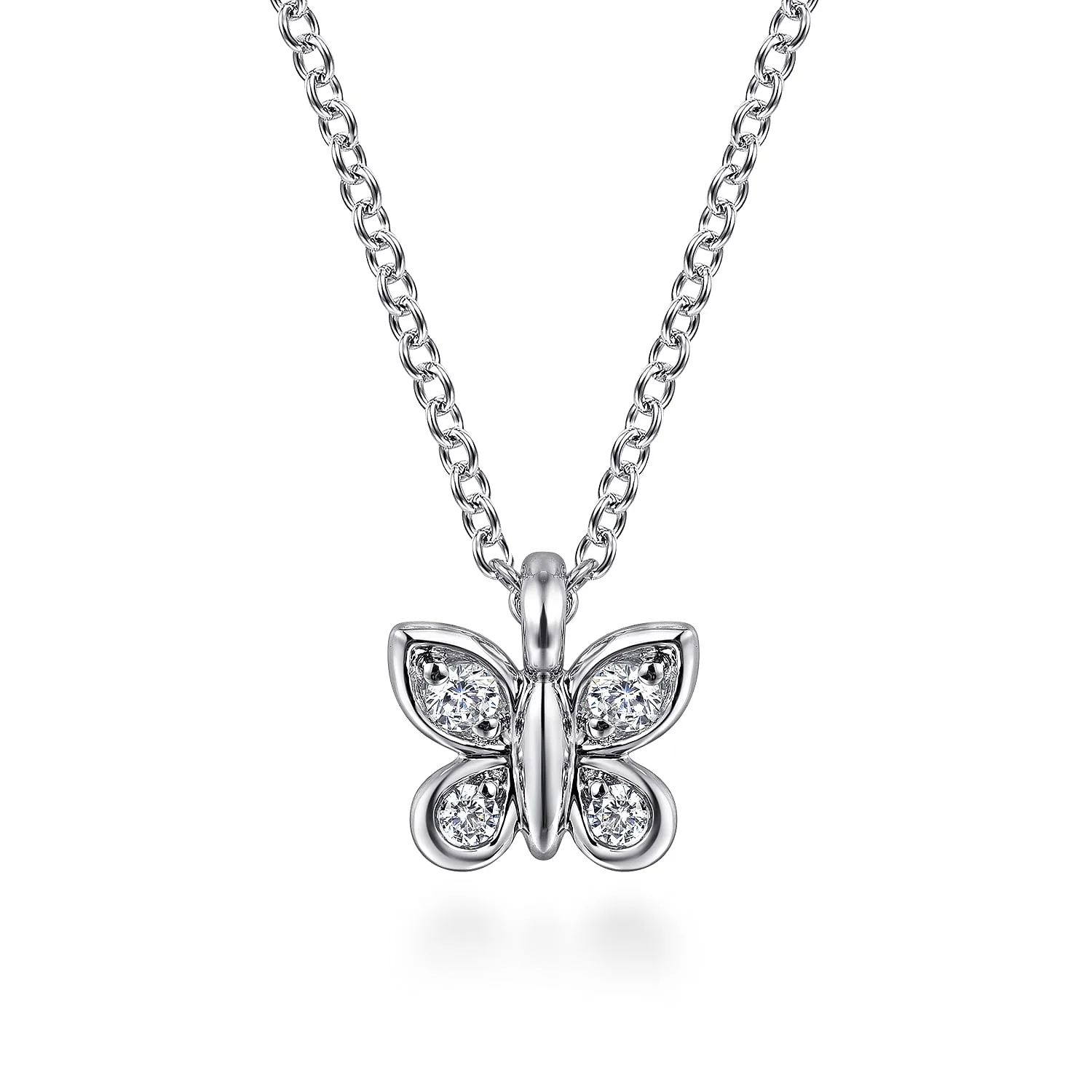 Diamond Butterfly Pendant Necklace