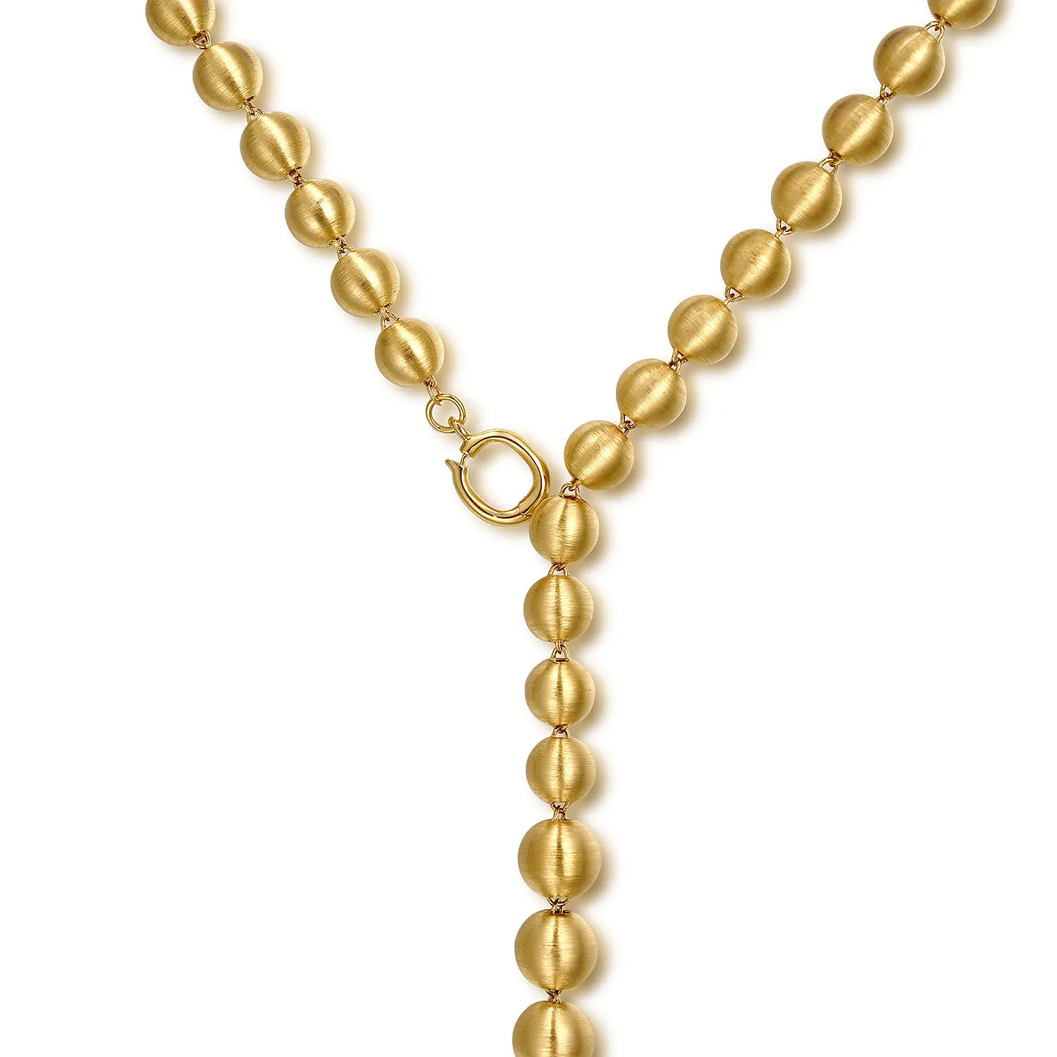Bujukan Beads Y Necklace in 14K Yellow Gold, photograph 4