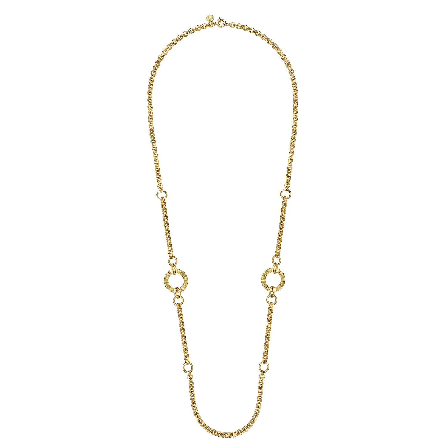 Diamond Cut Station Necklace in 14K Yellow Gold, photograph 2