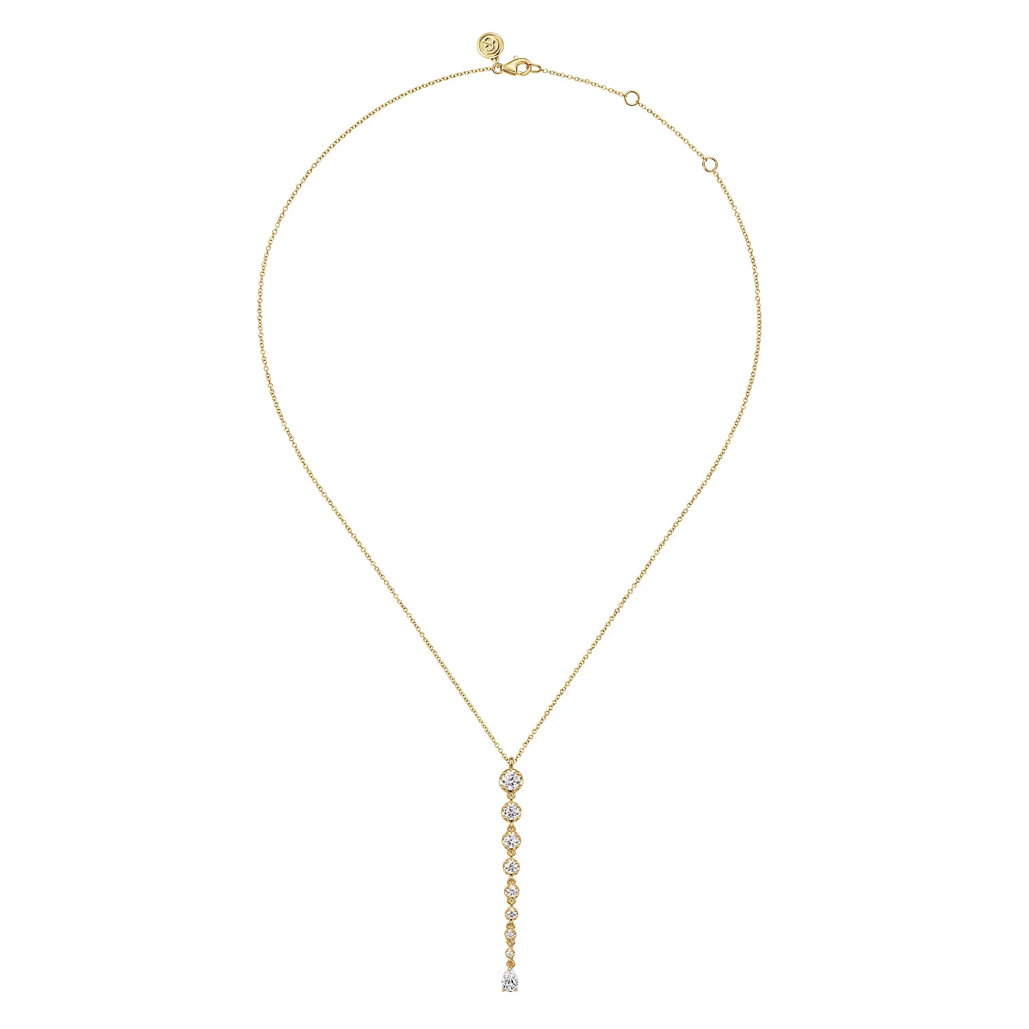 Diamond Bar Necklace in 18K Yellow Gold, photograph 2