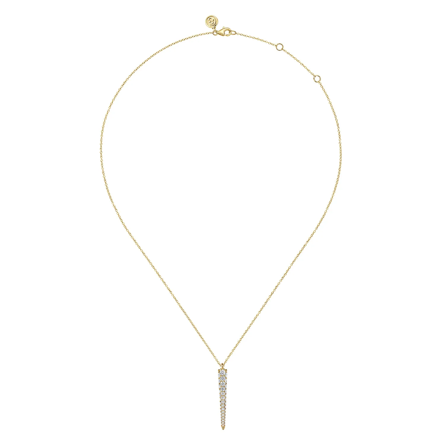 Vertical Diamond Bar Necklace in 18K Yellow Gold, photograph 2