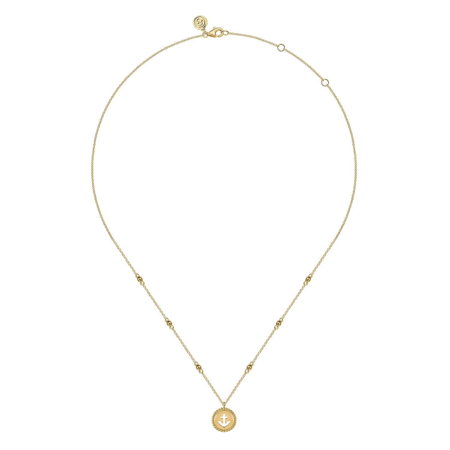 Bujukan Anchor Medallion Necklace in 14K Yellow Gold, photograph 2