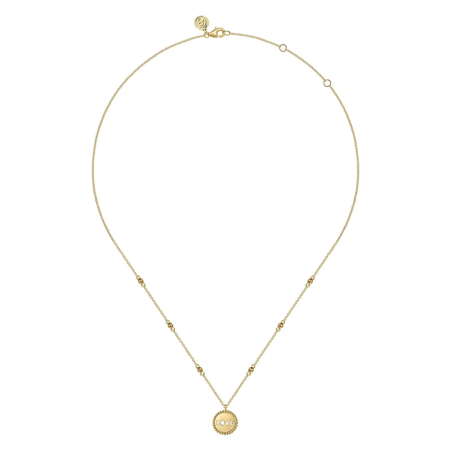 Bujukan Love Medallion Necklace in 14K Yellow Gold, photograph 2