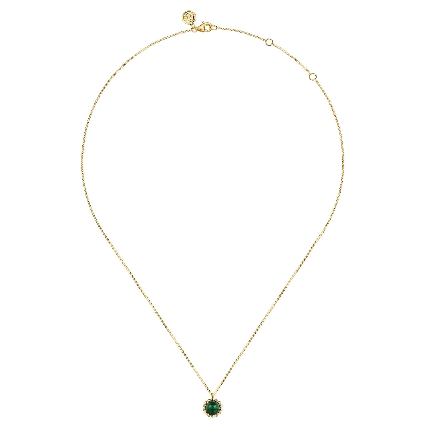 Bujukan Malachite Pendant Necklace in 14K Yellow Gold, photograph 2